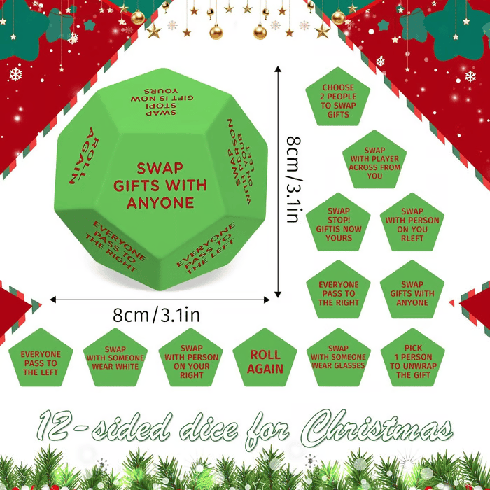 🔥Hilarious Christmas Gift Exchange Party GameDice