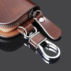 🔥(BUY 1 GET 1 AT 50% OFF)-Car Logo Leather Wood Texture Car Key Case